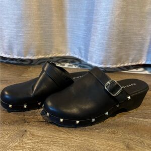 Torrid Black Leather Studded Mules